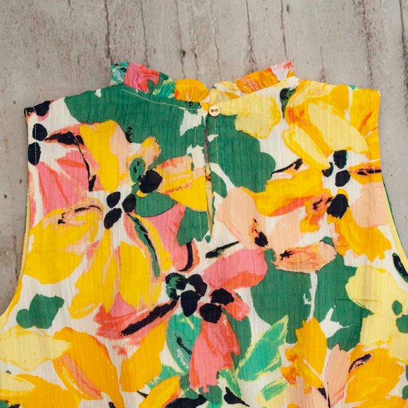 NWT Loft Floral Ruffle Tiered Swing Dress size L - Picture 5 of 8